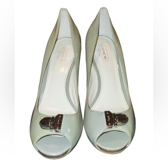 Coach Helaine Patent Leather Heel , Light Mint green,size 8 - Picture 2 of 7